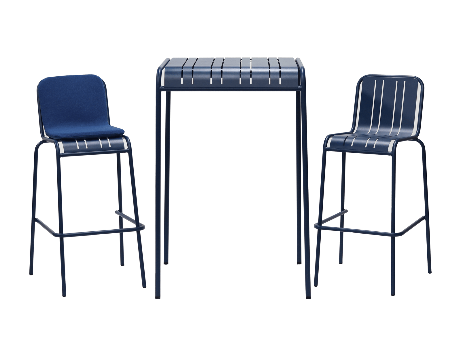 Navy Blue 3-Piece Folding Metal Bar Set