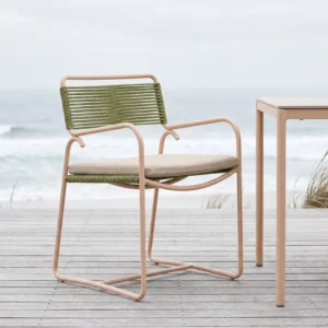 Metal Rope Stackable Outdoor Dining Armchair