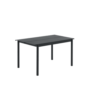 Matte Black Split Panel Outdoor Dining Table with Light Oak Legs & All-Black Metal Frame Options