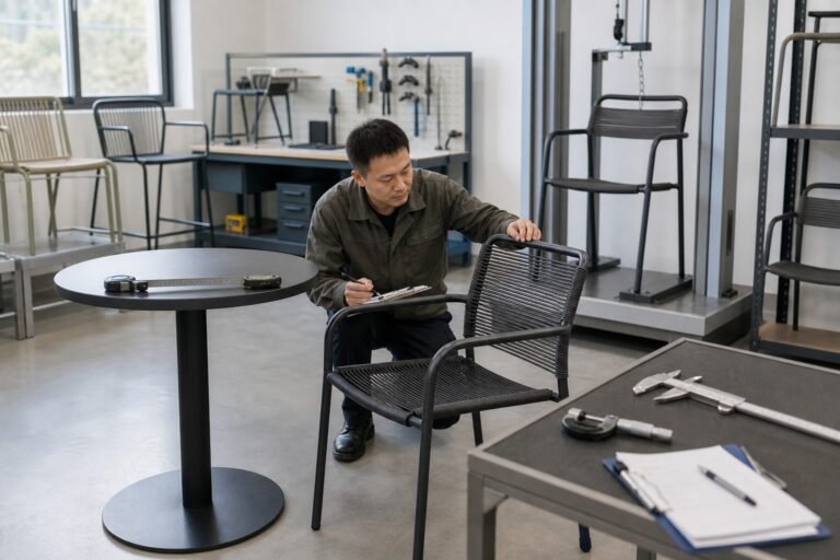 EN 581 outdoor furniture quality inspection for chairs and tables
