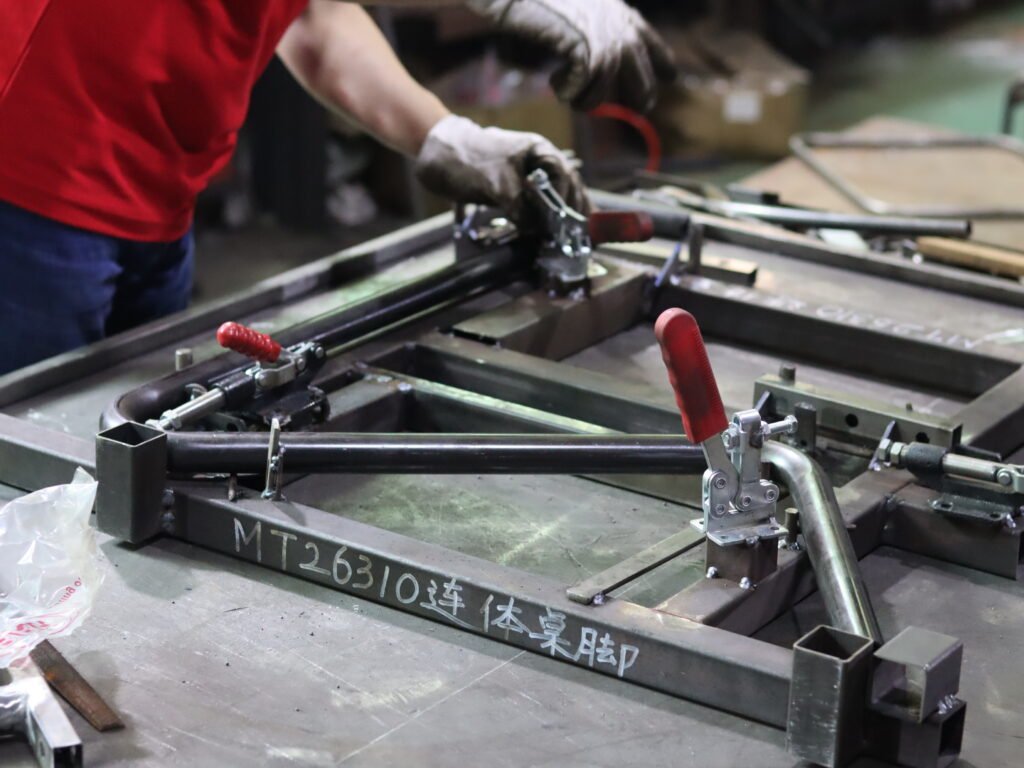 Outdoor furniture metal frame welding in the Foshan factory